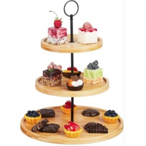 Patera 3 poziomowa do ciast tortu babeczek 25cm KRISBERG KS-7768