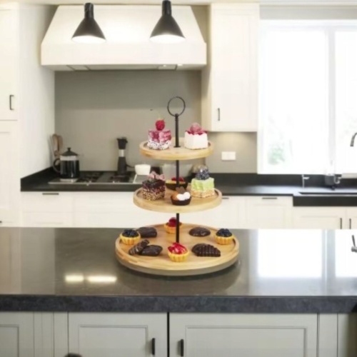 Patera 3 poziomowa do ciast tortu babeczek 25cm KRISBERG KS-7768