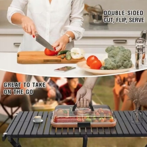 Bambusowa deska do serwowania z pokrywą 36,5x28,5x7cm KRISBERG KS-7769