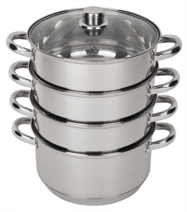 Garnek stalowy ze stali nierdzewnej do gotowania na parze 5-ele 24cm ROSSNER TW524