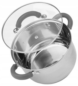 Garnek 18cm indukcję stalowy pokrywka silikon 2.5L ROSSNER R2013
