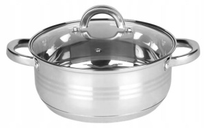 Garnek rondel na indukcję stalowy 24cm z pokrywką ROSSNER KL5505