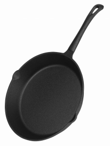 Patelnia żeliwna 25cm ciężka czarna ROSSNER KL1200