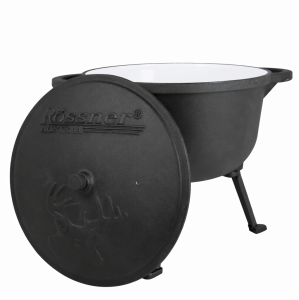 Kociołek żeliwny garnek na ognisko emaliowany 13L ROSSNER MK408