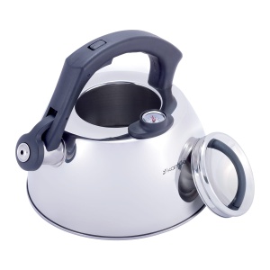 Stalowy czajnik z gwizdkiem i termometrem 3.0L srebrny KAMILLE KM-1077