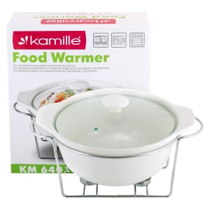 Klasyczne żaroodporne naczynie waza z podgrzewaczem 2.4L KAMILLE KM-6401