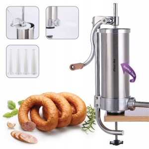 Pionowa nadziewarka do kiełbasy kiełbas wędlin 3kg + 4 końcówki KAMILLE KM-6509