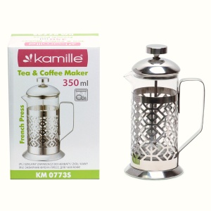 Zaparzacz szklany do herbaty kawy 350ml tłokowy french press KAMILLE KM-0773S
