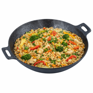 Patelnia głęboka wok żeliwny 30cm KAMILLE KM-4814V