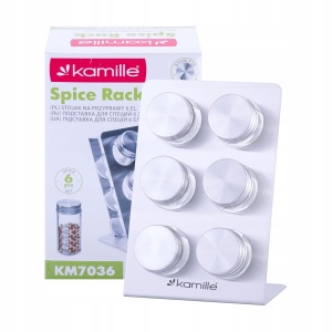 Stalowy pojemnik przyprawnik na przyprawy 6-ele KAMILLE KM-7036