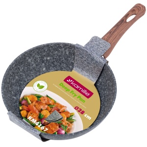 Patelnia granitowa głęboka wok 28cm indukcja KAMILLE KM-4167