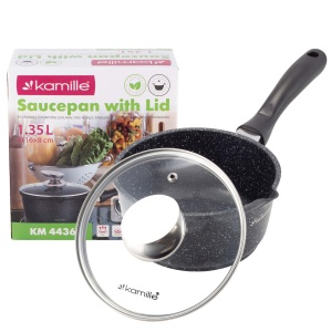 Rondel garnek marmurkowy z pokrywką 16cm 1.2L indukcja KAMILLE KM-4436