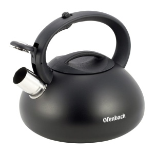 Czajnik czarny stalowy z gwizdkiem na gaz 2.5L OFENBACH OB-100302