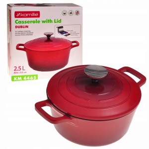 Garnek brytfanna kociołek z powłoką marmurową 6.5L KAMILLE KM-4465
