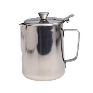 Stalowy kubek dzbanek mlecznik 600ml z pokrywką KAMILLE KM-4386