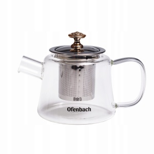 Dzbanek zaparzacz szklany do herbaty ziół na gaz 480ml OFENBACH OB-100617S