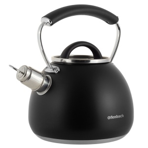 Czajnik tradycyjny z gwizdkiem na gaz indukcja czarny 2.5L OFENBACH OB-100311