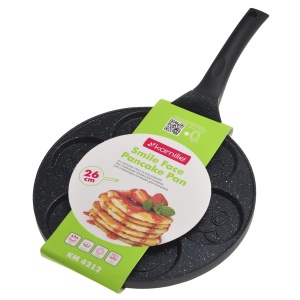 Marmurowa patelnia do pancakes naleśników jajek BUŹKI MINKI EMOTKI KAMILLE KM-4212