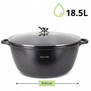 Duży garnek gar na indukcję marmurowy duży 18.5L z pokrywką KAMILLE KM-4483