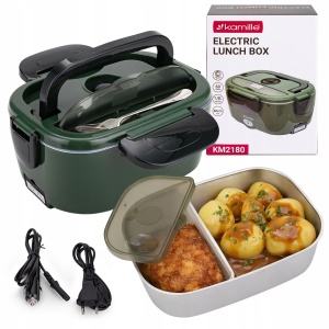 Elektryczny lunch box termos obiadowy samochodowy podgrzewany śniadaniówka do auta  1.5L KAMILLE KM-2180