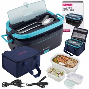Elektryczny lunch box samochodowy DO AUTA 1.5L + torba termiczna KAMILLE KM-2181