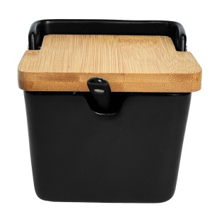 Cukiernica ceramiczna 10x9.5x8cm cukierniczka czarna BRUNBESTE BB-5583