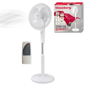 Wentylator stojący podłogowy z pilotem, 16” 40cm , 50W, LED, KLAUSBERG KB-9044