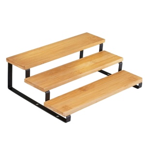 Półka kuchenna bambusowa 32x24x9.5cm organizer 3-poziomowy do kuchni na przyprawy BRUNBESTE BB-5600