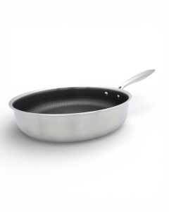 Patelnia stalowa głęboka nieprzywierająca z pokrywką 26CM indukcja MASTERPAN MP-2389