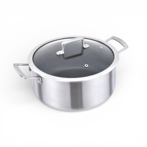 Garnek stalowy nieprzywierający z pokrywką indukcja 28CM ze stali nierdzewnej MASTERPAN MP-2705