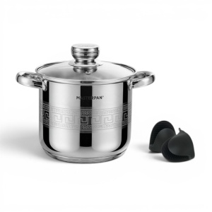 Garnek stalowy gastronomiczny gastro duży 20CM 5.3L indukcja MASTERPAN MP-5143