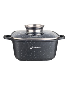 Garnek marmurkowy kwadratowy 26CM nieprzywierający indukcja gaz 5.5L MASTERPAN MP-2104