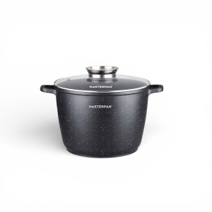 Garnek marmurkowy wysoki czarny 20CM nieprzywierający 4L MASTERPAN MP-2134