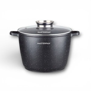 Garnek marmurkowy wysoki czarny 28CM nieprzywierający 10L MASTERPAN MP-2132