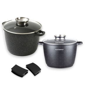 Garnki duże gastronomiczne wysokie zestaw garnków 7L / 10L 24 / 28cm MASTERPAN MP-2141