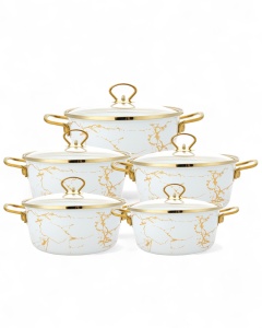 Garnki emaliowane zestaw garnków na gaz indukcję 10-ele 20/22/24/26/28CM MASTERPAN MP-2657