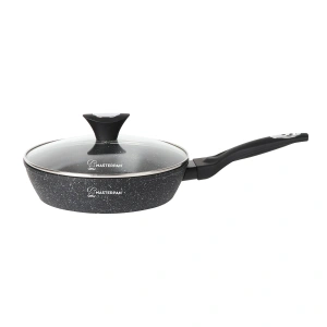 Patelnia nieprzywierająca głęboka 22CM na indukcję gaz czarna MASTERPAN MP-2313