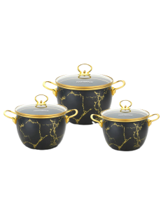 Garnki emaliowane zestaw garnków na gaz indukcję 6-ele 18/20/22CM MASTERPAN MP-2639