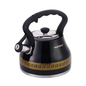 Czajnik na gaz stalowy z gwizdkiem 2.7L indukcja czarny MASTERPAN MP-1033
