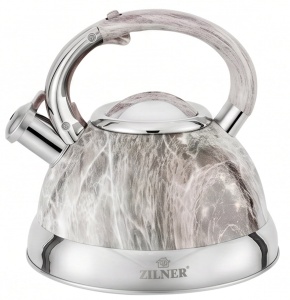 Czajnik metalowy 3L z gwizdkiem szary marmurkowy na gaz indukcję ZILNER ZL-5740