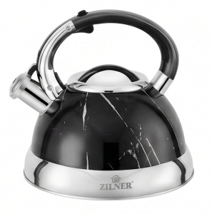 Czajnik metalowy 3L z gwizdkiem czarny marmurkowy na gaz indukcję ZILNER ZL-5740
