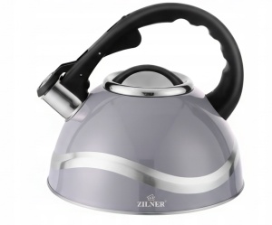 Czajnik metalowy 3L z gwizdkiem na gaz indukcję szary ZILNER ZL-5730