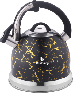 Czajnik na gaz indukcję stalowy z gwizdkiem czarny marmurek 3L BLUBERG BBG-2805