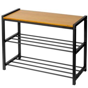 Metalowa półka na buty stojak regał szafka czarna 60x47.5x30cm BLUBERG BBG-1502
