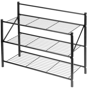 Metalowa półka na buty stojak regał szafka czarna 65x26x55cm BLUBERG BBG-1508