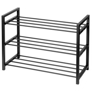 Półka na buty stojak regał szafka czarna metalowa trzypoziomowa 65x30x47.5cm BLUBERG BBG-1511