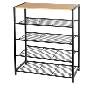 Metalowa półka na buty stojak regał szafka czarna 5 poziomów BLUBERG BBG-1512
