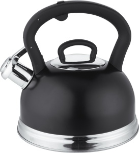 Czajnik na gaz indukcję metalowy z gwizdkiem 2.8L czarny matowy BLUBERG BBG-2828