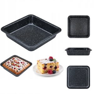 Forma do pieczenia ciasta ciast kwadratowa metalowa 22.5x22.5x4.8cm BLUBERG BBG-2021