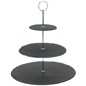 Patera 3-poziomowa kamień/łupek 12.5/22/30cm EXCELLENT HOUSEWARE